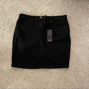 NWT Black denim mini skirt